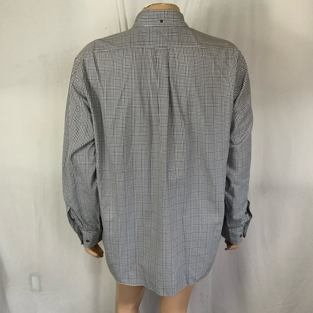 Faconnable Black White Check Pattern Classic Long… - image 3